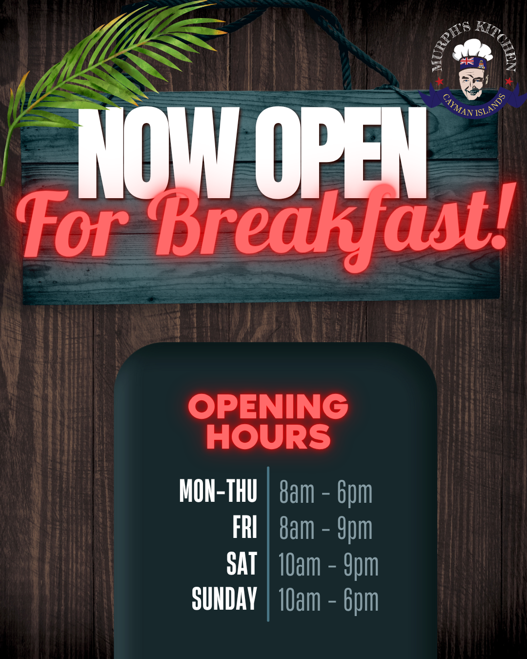 Breakfast Menu & Schedule Adjustment